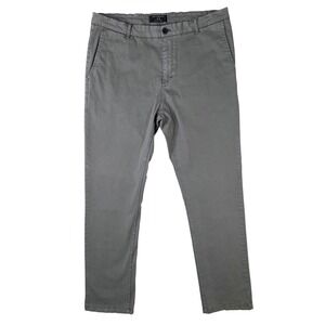 Matchstick Argus Mens Chino Pants Grey Straight Leg Flat Front Trousers 33x30